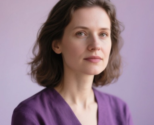 Eine Frau geht mit einem Regenschirm die Straße herunter